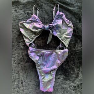 Rave / festival bodysuit - metallic purple